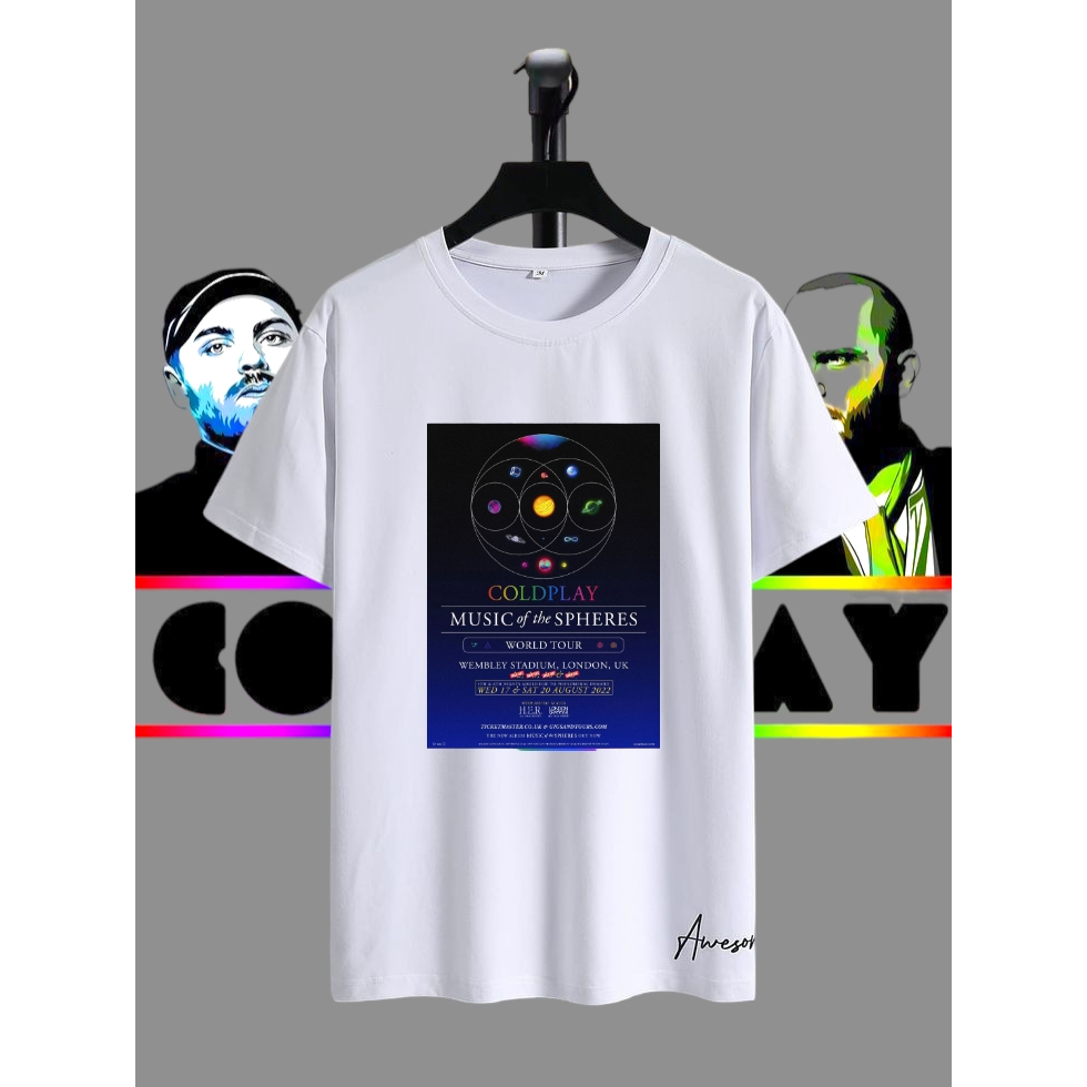 (GROSIR) Kaos ColdPlay Polos Lengan Pendek Unisex / ColdPlay World Tour  / Baju ColdPlay / Kaos Band