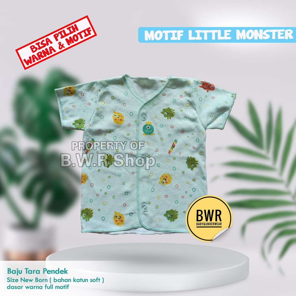 515A  TARA 1 pcs Baju Pendek Kancing Warna Bayi Motif Print SNI