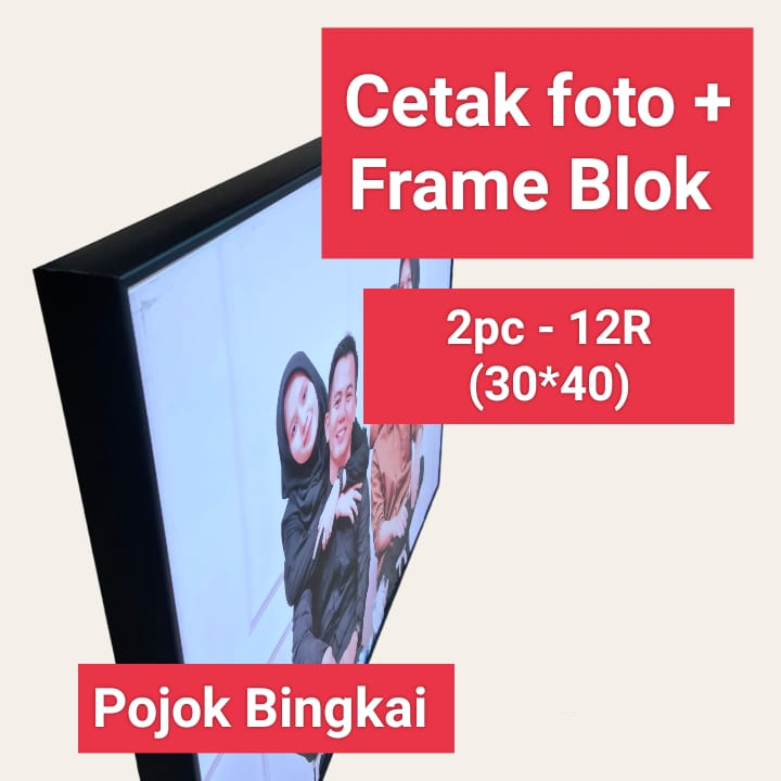 cetak foto A3 30x40 frameblok + cetak foto A3