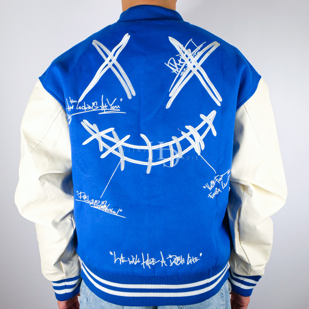 Ricky is Clown Deconstructed Varsity Jacket Blue