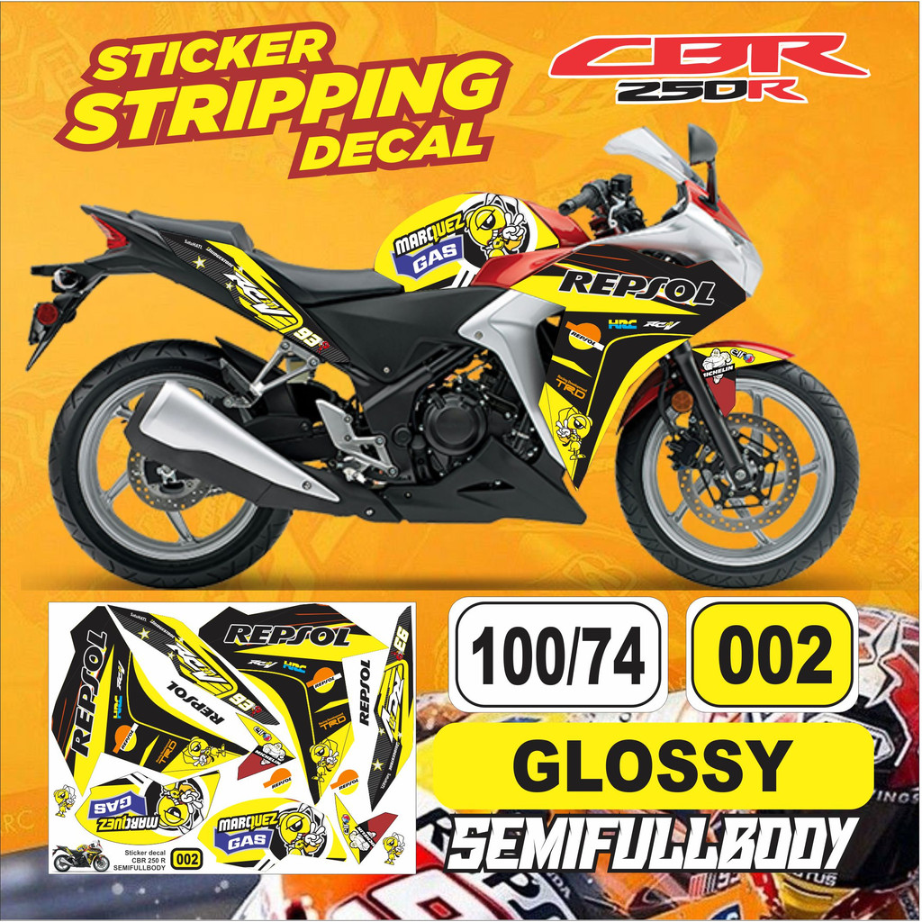 striping variasi Honda CBR 250R /sticker decal motor CBR 250R /stiker lis polet Honda CBR 250R