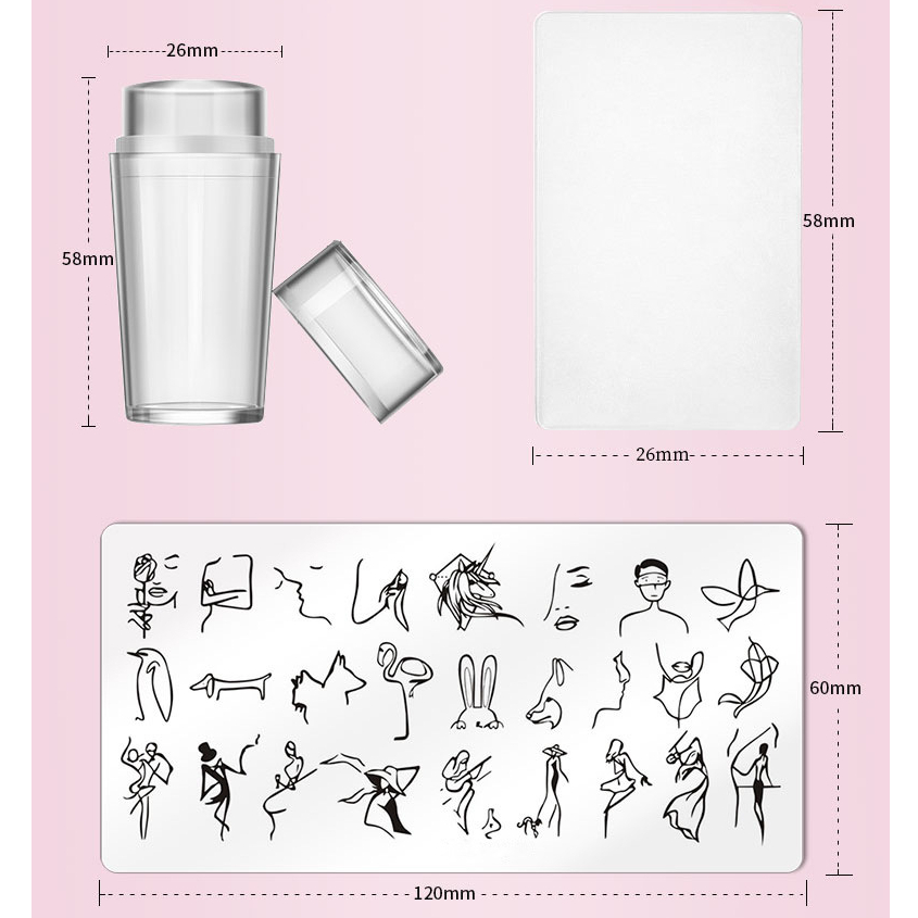 Cetakan Stamp/ Plat Stampel Kuku Motif Hewan/ Bunga/ Karakter Untuk Nail art