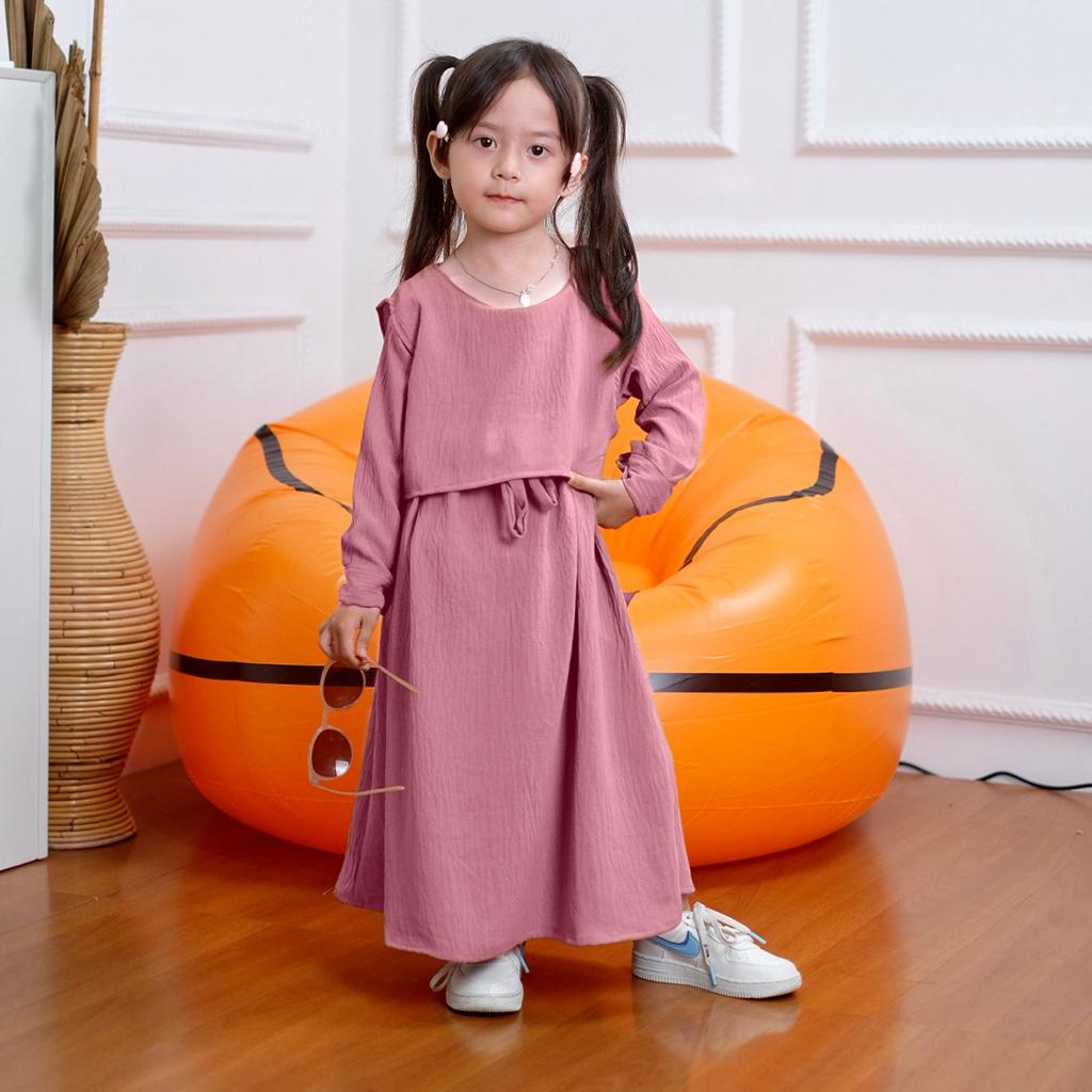 DRESS ANAK PEREMPUAN - TIARA KIDS DRESS - GAMIS ANAK KECIL - DRESS ANAK UMUR 3-8 TAHUN - BAHAN CRINKLE AIRFLOW