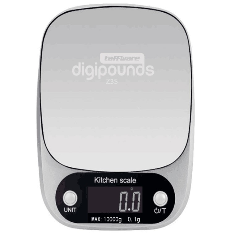 Taffware Digipounds Timbangan Dapur Stainless Digital Kitchen Scale Akurat Maksimal 10kg 1g - Z3S