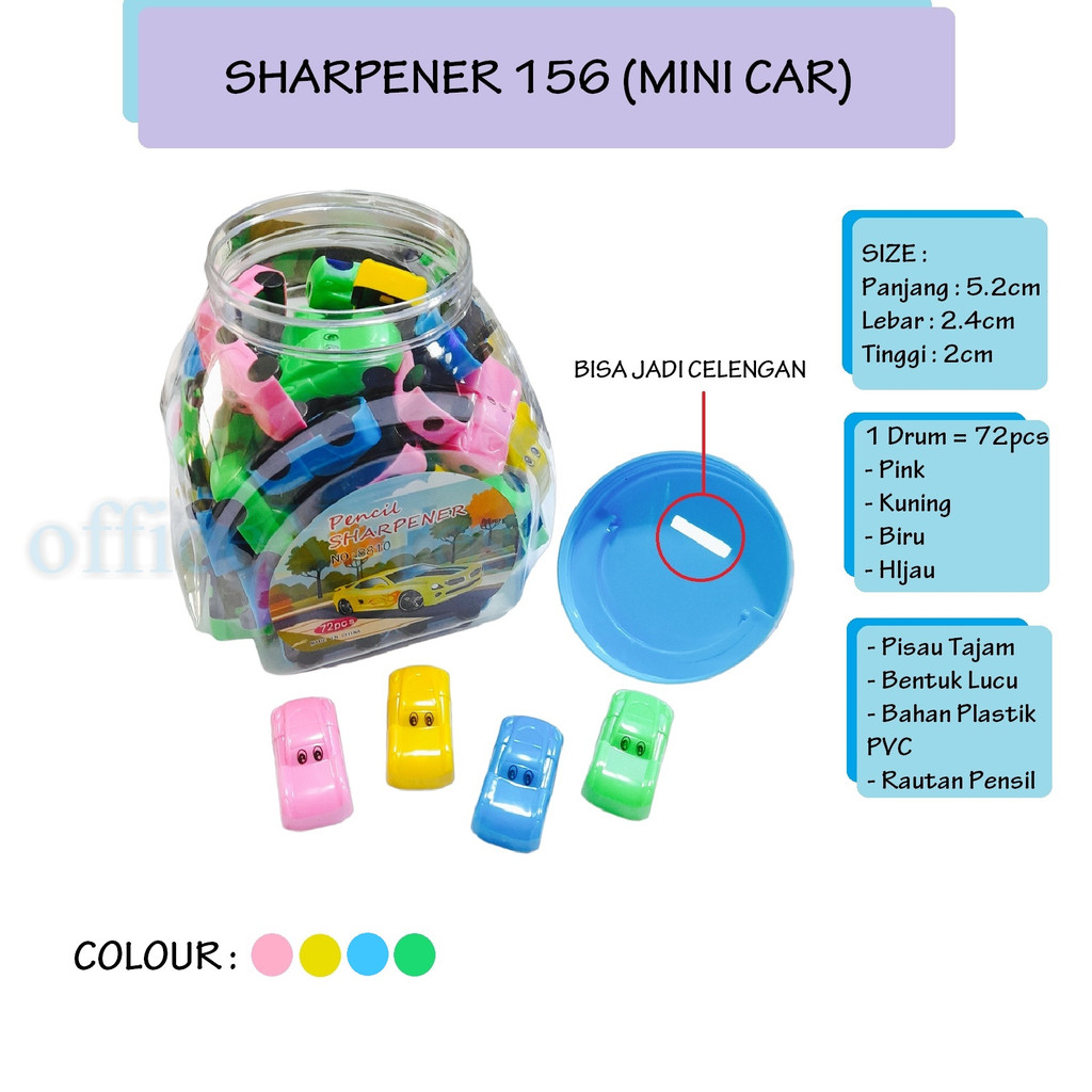 

Serutan Pensil Lucu / Rautan Pensil Imut / Pencil Sharpener Mobil 156