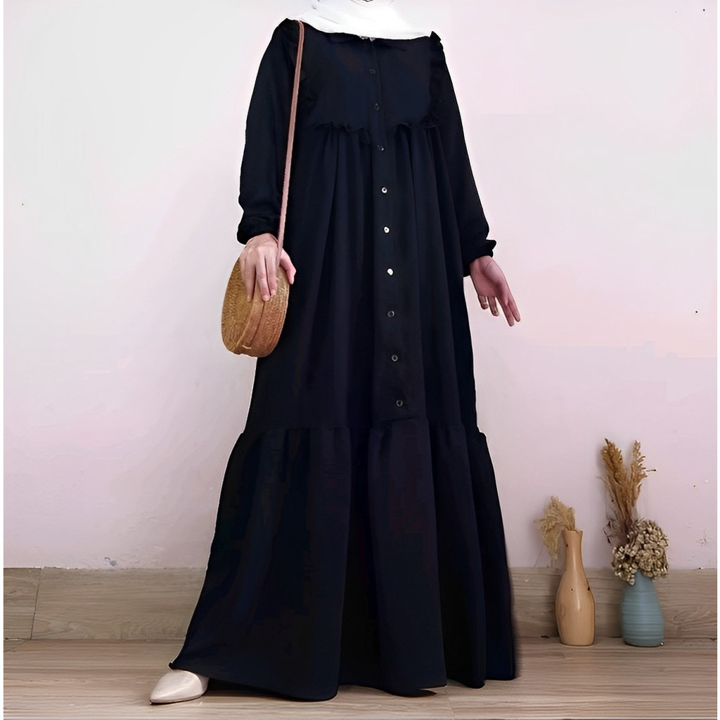 Ramdan Collection - Millen Dress Wanita Premium Crinkle Airflow Jumbo Ld 110 Gamis Terbaru 2023 Fashion Muslim Lebaran Wanita Kekinian Remaja Dewasa Original Mewah