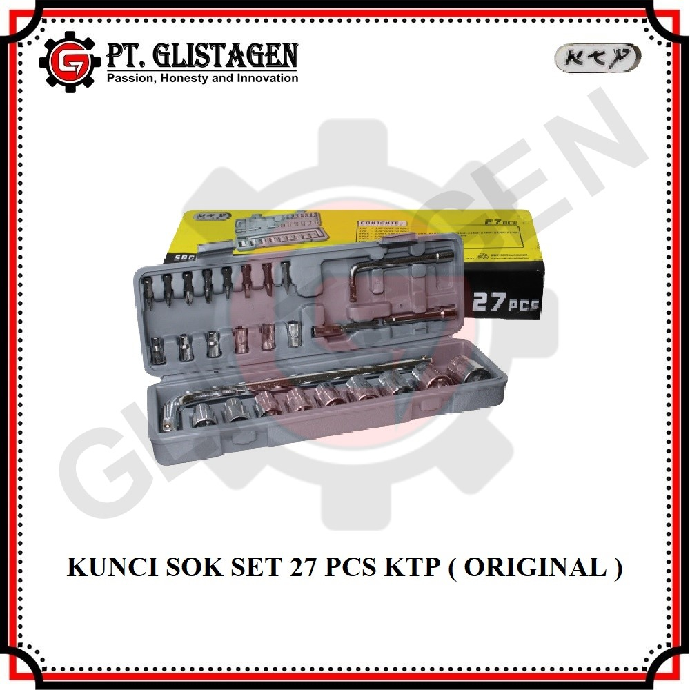 KTP KUNCI SOK SET 27 PCS MATA SOCK SHOCK SOCKET TOOL KIT SET 8-21 MM