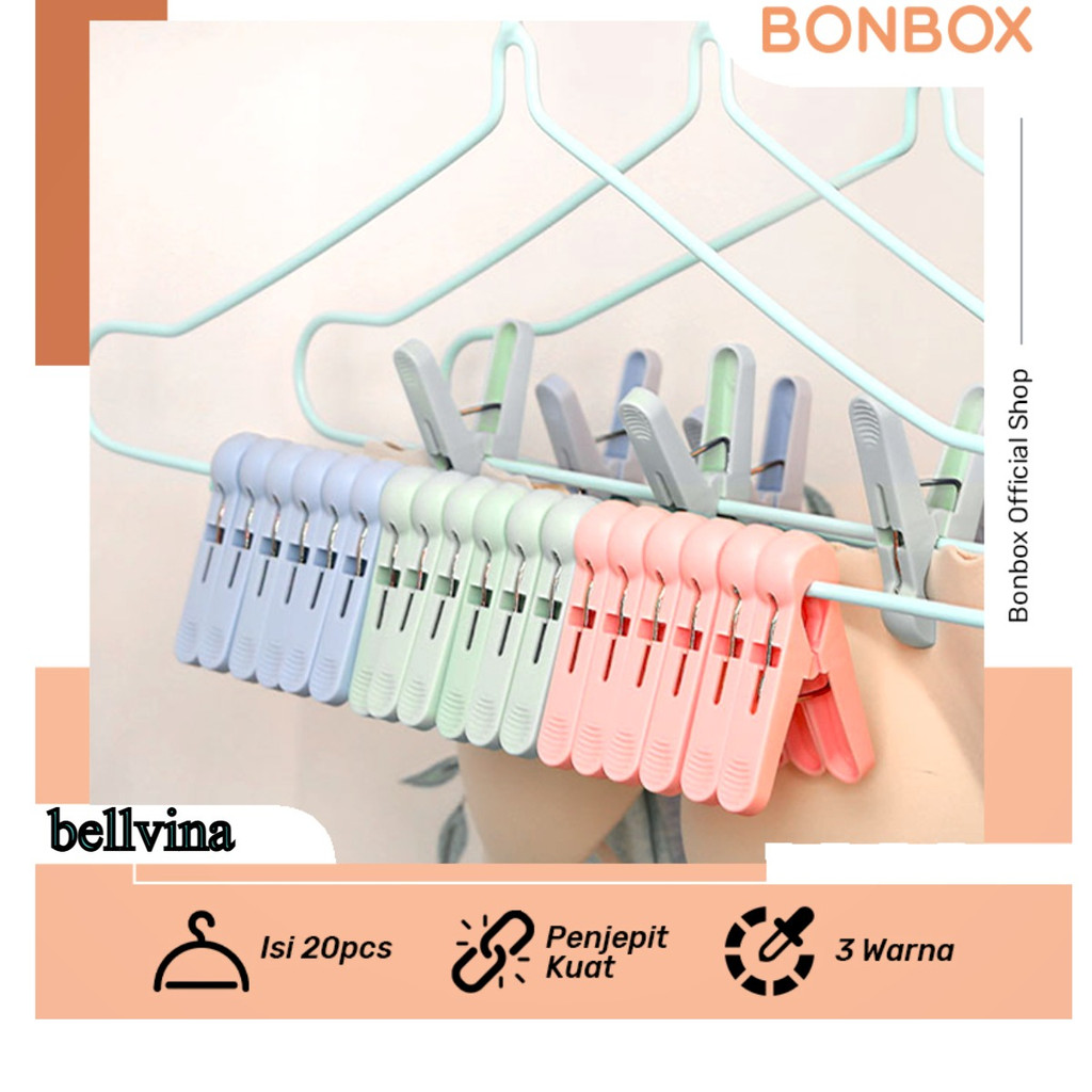 BONBOX BCH21204 Klip Jemuran Baju Plastik Jepitan Laundry Anti Slip