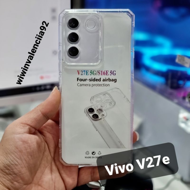 BARU TPU TEBAL Case KOTAK Vivo V27 V27e  Softcase Bening Crack/Soft Casing AirBag Anti Fall Protecth Camera/Silikon-Silicon-Silicone Glossy Transparent-Transparan Bumper KINGKONG HD SQUARE EDGE CLEAR Galaxy Original ORI Murah 5G PLUS FE V 27 V2 7 V27 e 4G