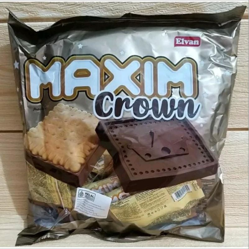 

Elvan Maxim Crown Chocolate Biscuit Salut Coklat isi 25pcs