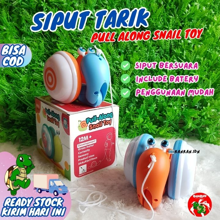 MAINAN SIPUT TARIK / PULL ALONG SNAIL TOY / MAINAN ANAK SIPUT LAMPU/ MAINAN SIPUT