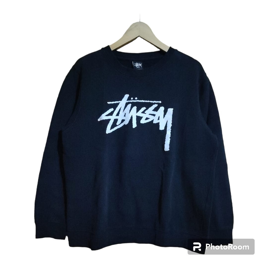 CREWNECK By STUSSY BIG LOGO SECOND BLU26