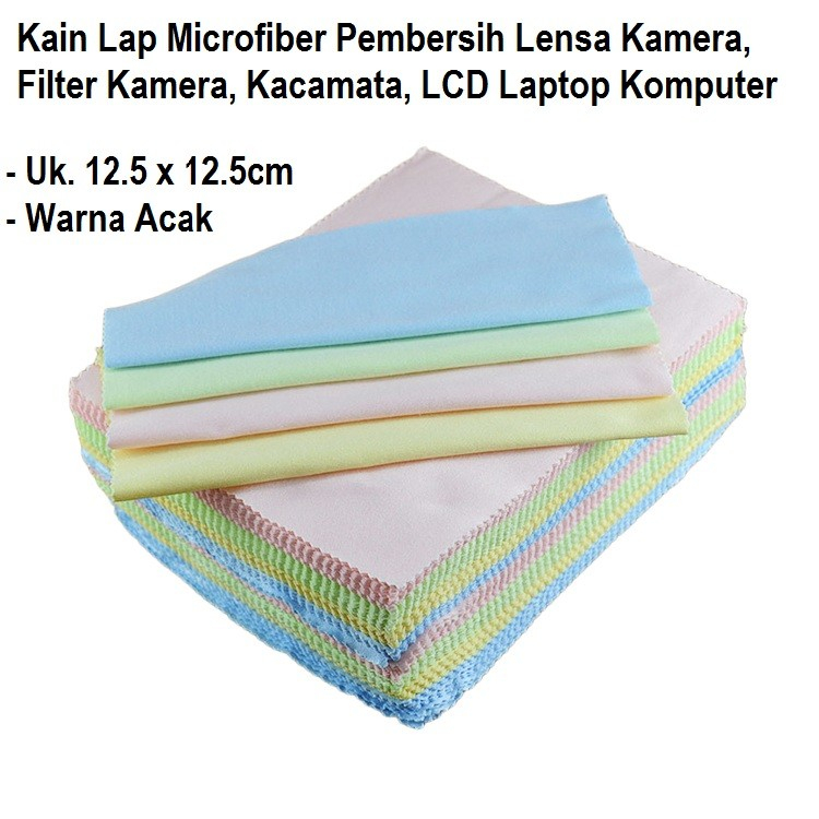 Kain Lap Microfiber Pembersih Kacamata  , Lensa Kamera , SLR LCD Laptop HP