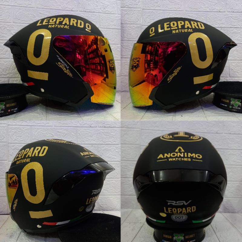 HELM RSV NEW WINDTAIL SOLID BLACK DOFF LEOPARD