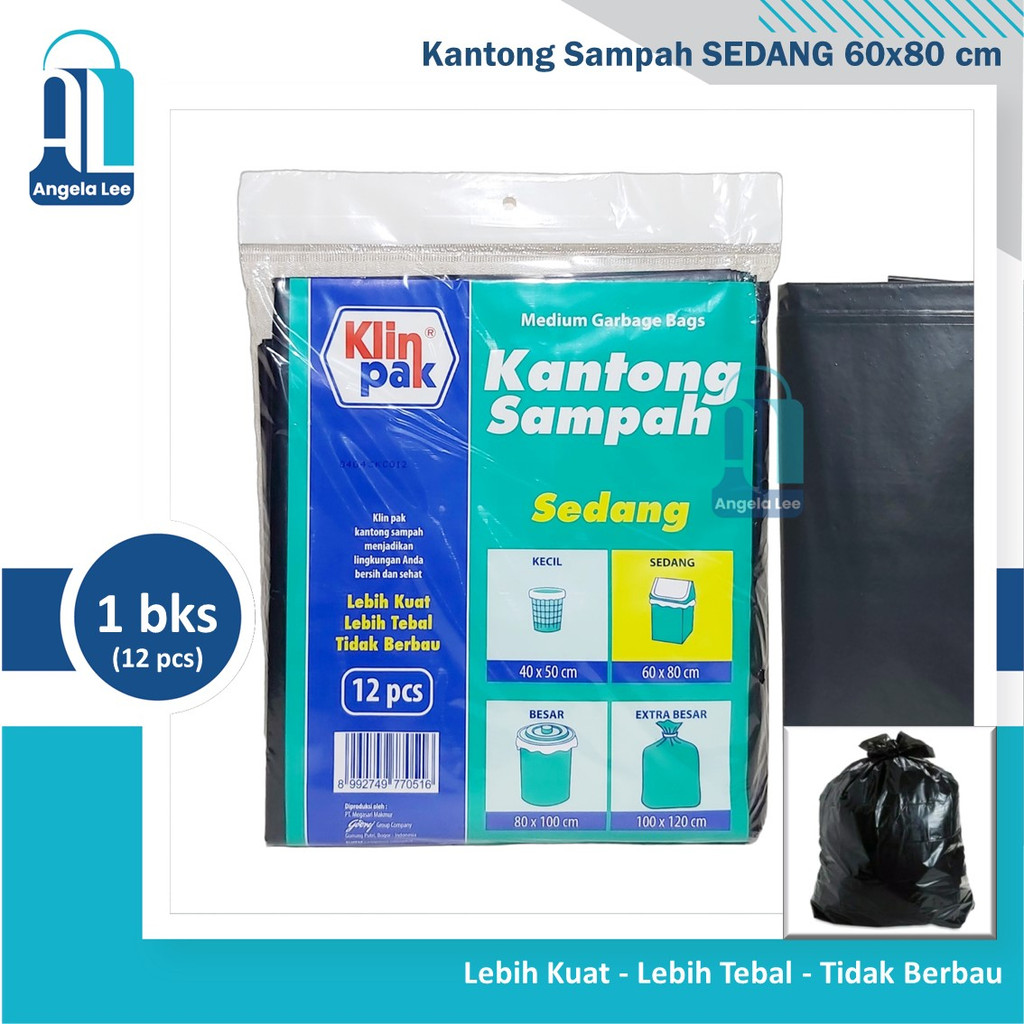 Klinpak Plastik Kantong Sampah Sedang 60x80cm isi 12 lembar