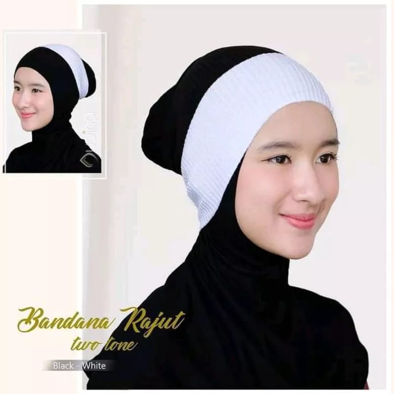 Bandana Ciput Rajut 2 Warna Terlaris