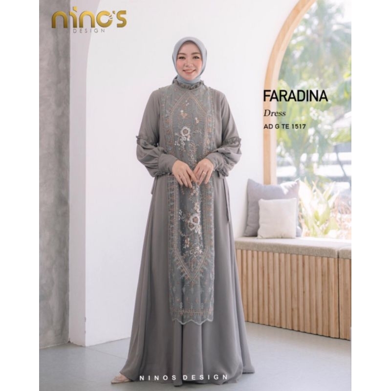 FARADINA DRESS BY NINO'S DESIGN KOLEKSI NINOS DESIGN TERBARU GAMIS PESTA DRESS LEBARAN BAJU WANITA T