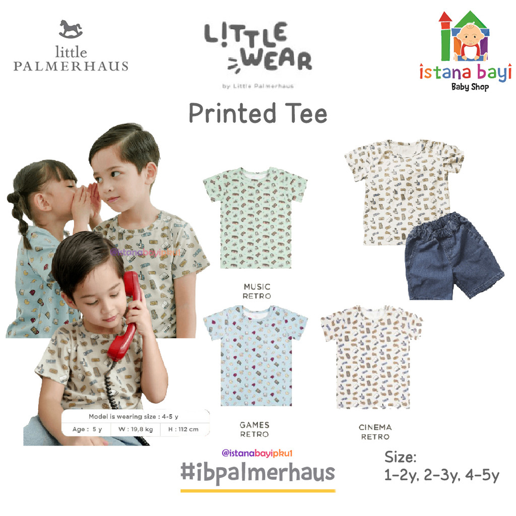 Little Palmerhaus - Little Wear Printed Tee 14.0 (Kaos Anak) - Games Retro, 1-2 Years