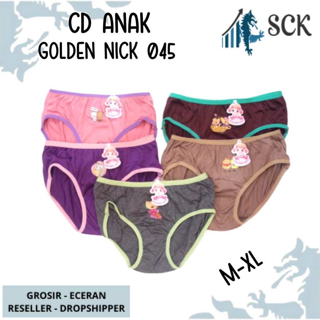 [ISI 1] CD GOLDEN NICK 045  / Celana Dalam Warna Gelap Bahan Katun / Pakaian Dalam Anak Perempuan - sckmenwear GROSIR