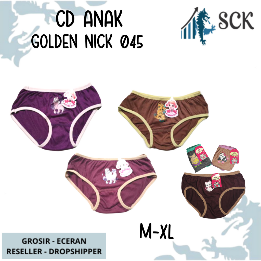 [ISI 1] CD GOLDEN NICK 045  / Celana Dalam Warna Gelap Bahan Katun / Pakaian Dalam Anak Perempuan - sckmenwear GROSIR