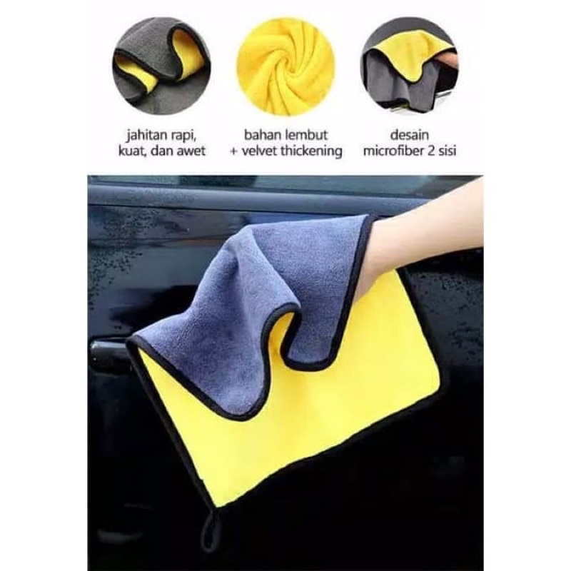 OKK Kain Lap Microfiber Mobil Motor 2 Sisi Multifungsi 30x30cm