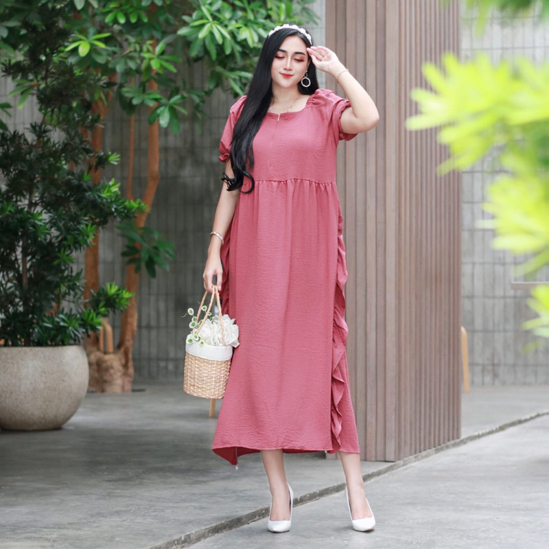 DASTER ANDIN ARAB NUNUNG DRESS || BAHAN KRINGKEL PREMIUM || MODEL RESLETING DEPN BUSUI &amp; BUMIL LD 110