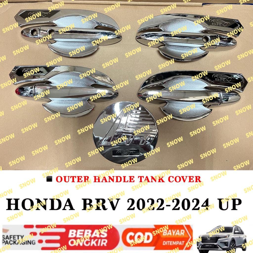 Paket Outer Handle Tank Cover Honda Brv BR-V 2022 2023 2024 Up  Hitam Chrome Carbon