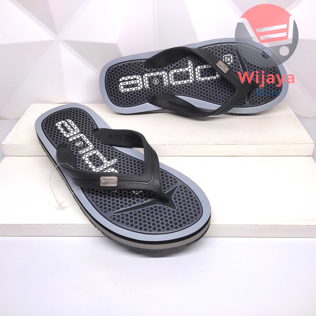 Sandal Pria Ando Sendal Jepit Flip Flop Karet Cowok Laki-Laki Desain Trendy dan Berkualitas EXEL ACAPELLA FREDAYO