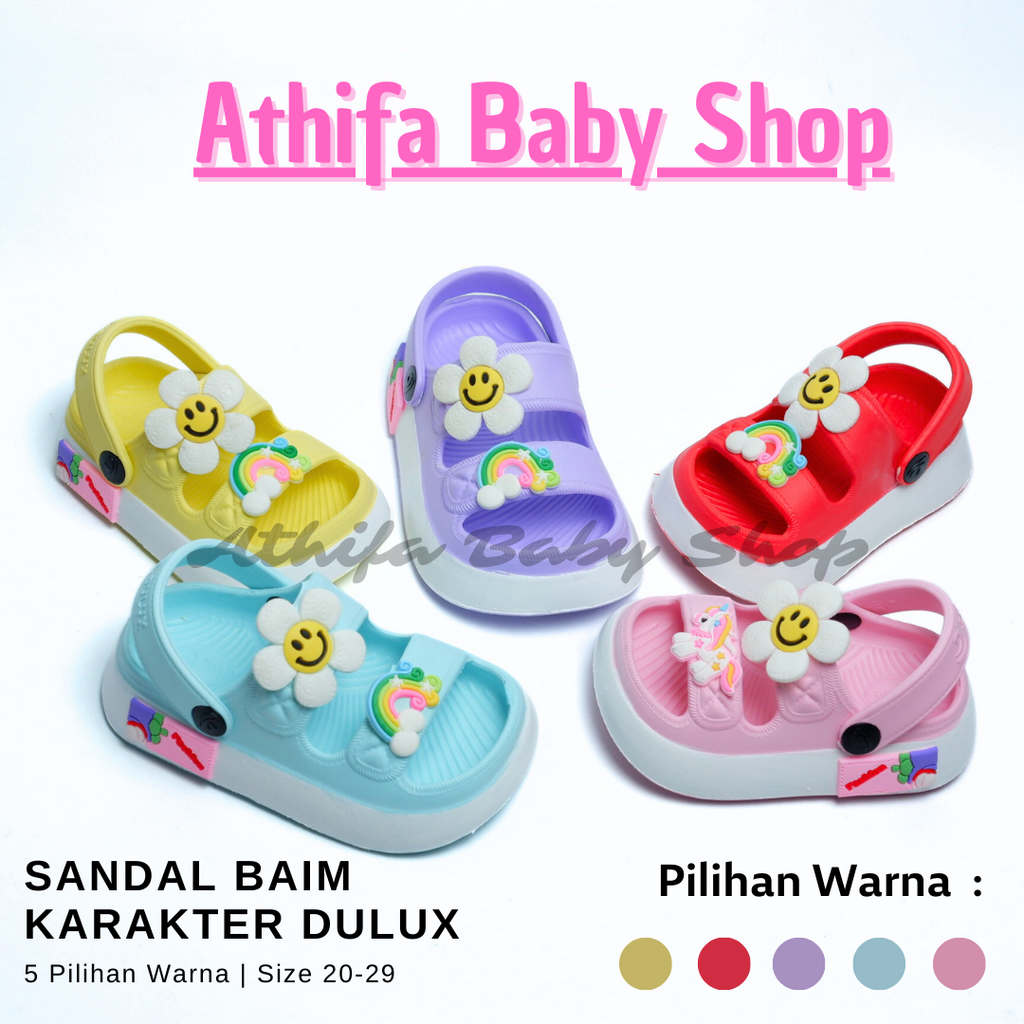 Sepatu Sandal Anak Perempuan Bayi Balita Usia 6 7 8 9 10 11 Bulan 1 2 3 4 5 Tahun Sendal Gunung Karet Cewek Prewalker Karet Phylon Ringan -Dulux 530-