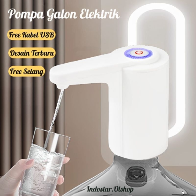 Pompa Galon Air minum Elektrik dispenser LED Water Pump Electrik Recharger USB Smart⭐ IndoStar.Olshop⭐