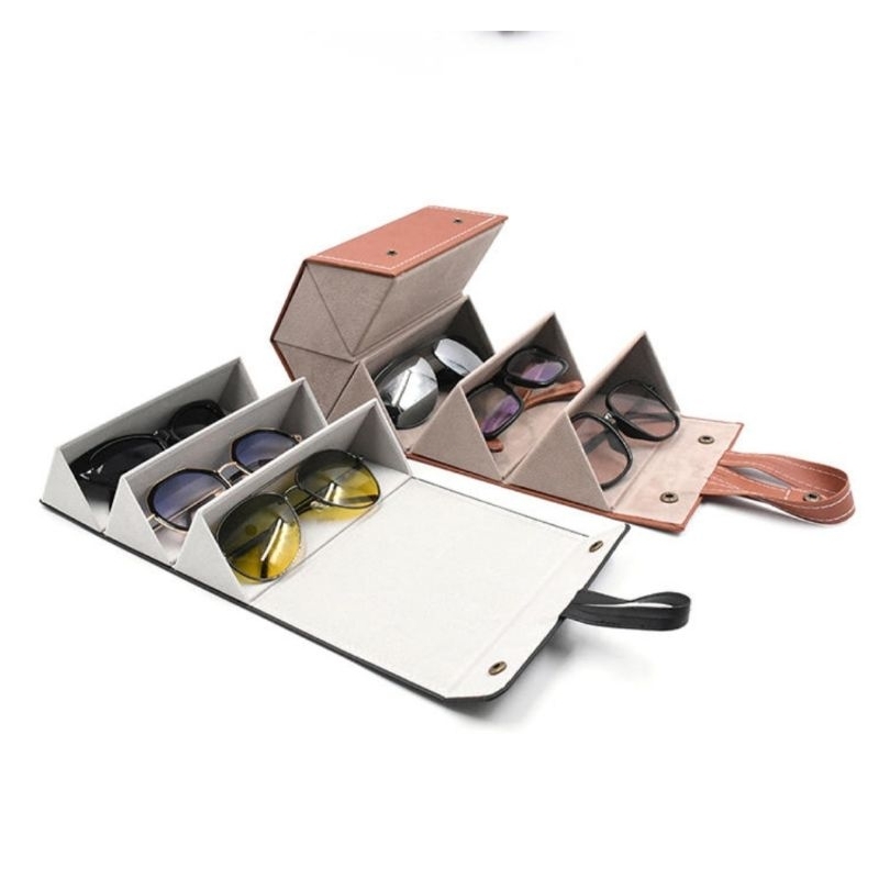 Travel Sunglasses Box with 3 Slot / Pouch Kacamata Travel 3in1