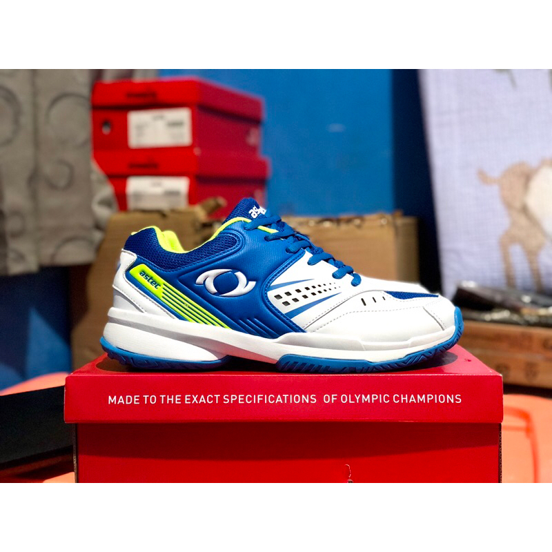 Sepatu Badminton Bulutangkis Astec Geo White Blue Original BNIB