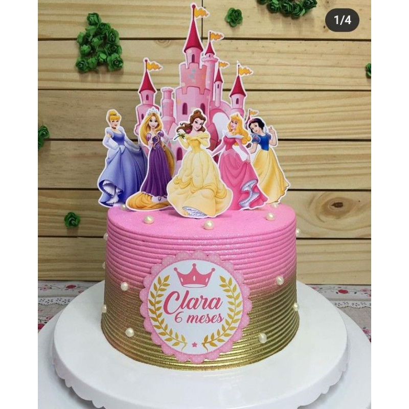 Topper cake karakter princess disney / baner kue ultah