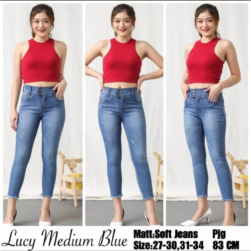 HW SKINNY JEANS IMPORT WANITA celana jeans high waist wanita jumbo warna hitam premium celana jeans 