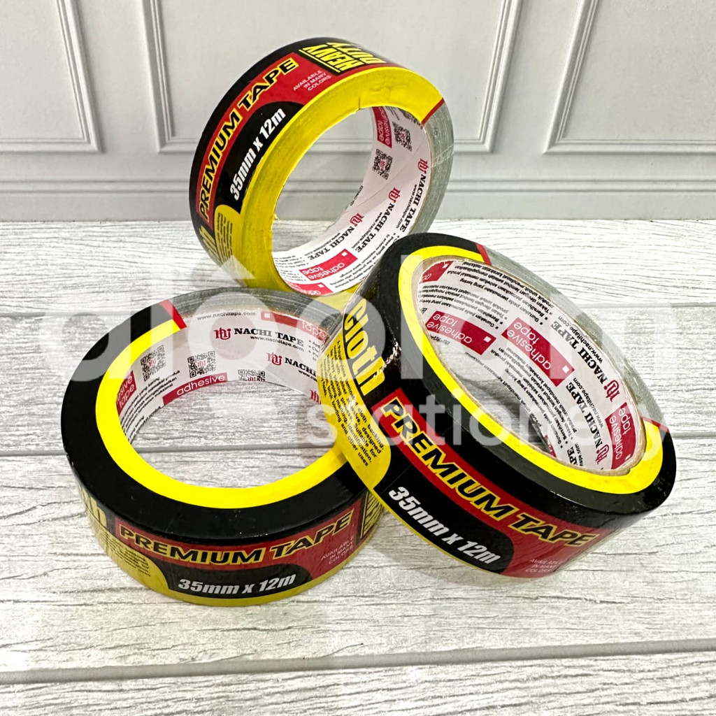 

SATUAN ( 1 PCS ) Lakban Kain Hitam Jilid Nachi 1.5 Inchi 35mm x 12m