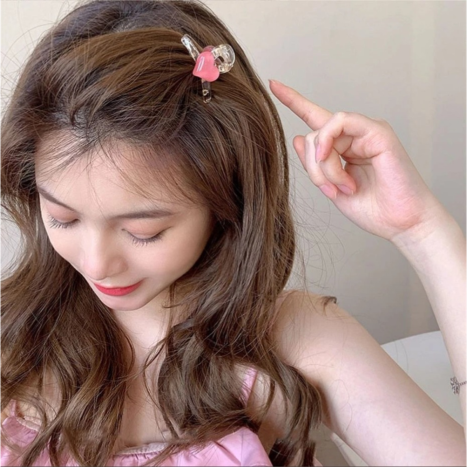 PREMIUM Jepit Poni Klip Jepit Rambut Bentuk Love Hati 4CM - Jepit Rambut Sisi Lucu - Klip Hiasan Kepala Untuk Perempuan