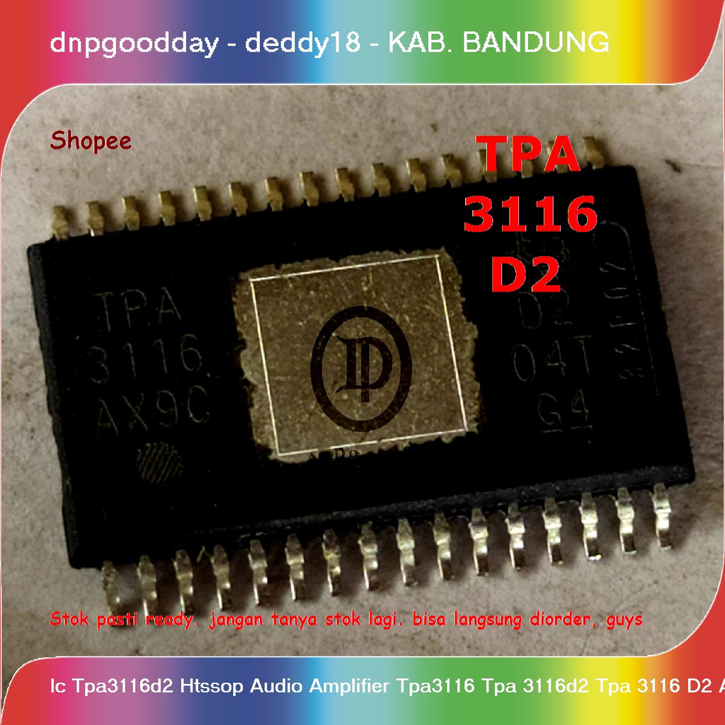 Ic Tpa3116d2 Htssop Audio Amplifier Tpa3116 Tpa 3116d2 Tpa 3116 D2 Adr
