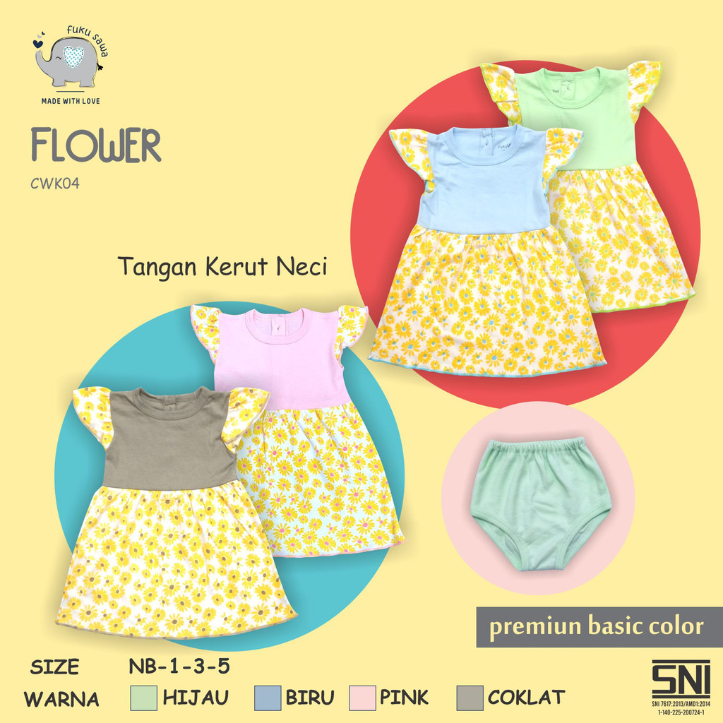Dress Bayi Perempuan Dress Bayi Lucu Dress Bayi Flower