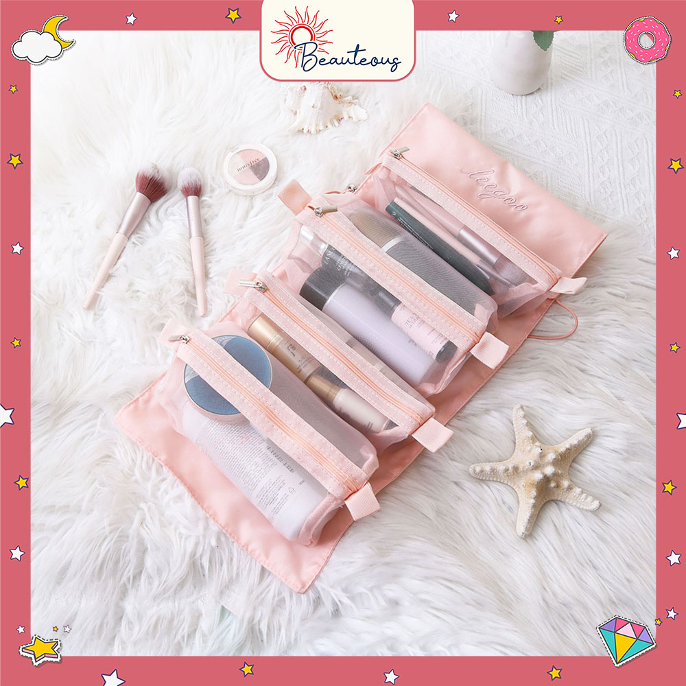 Tas Make Up 4in1 Travel Kit Multifungsi Storage Penyimpanan Alat Mandi Anti Air Dapat Dilepas