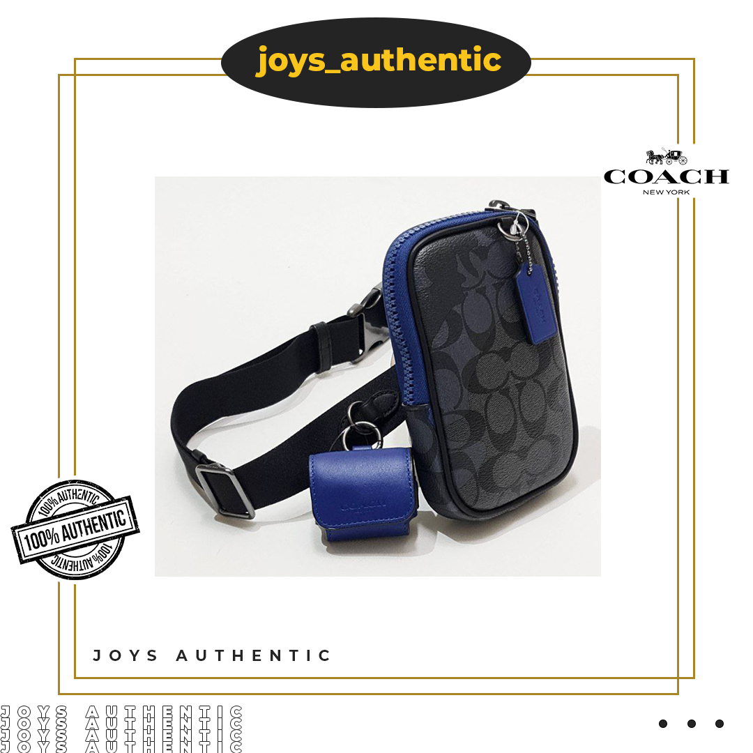 Dompet Wanita Coach CC026 Multi Phone Pack Charcoal Sport Biru Blue Multi Women Wallet Authentic Ori