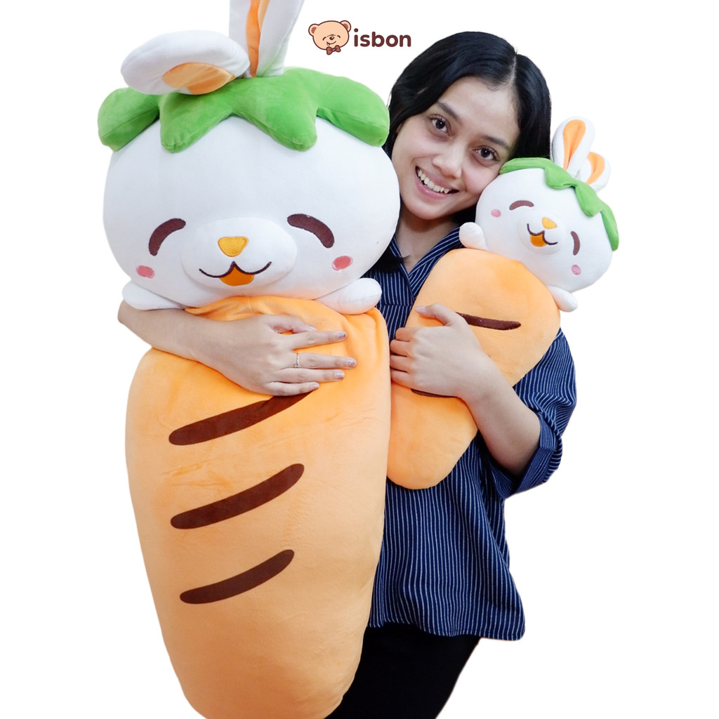 ISTANA BONEKA Guling Jumbo Wortel Carrot Bunny Makanan Kelinci Sayuran Buah Premium Aman Untuk Anak Dan Hadiah