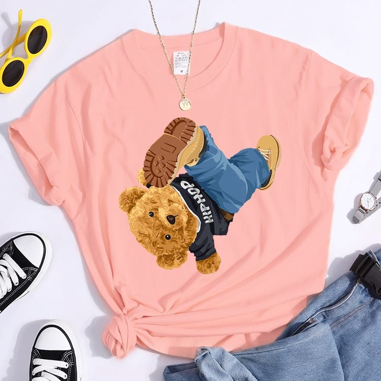 MYSTIQUE.ID-BAJU KAOS BEAR HIPHOP T-SHIRT LUCU KEREN DAN AESTETIC