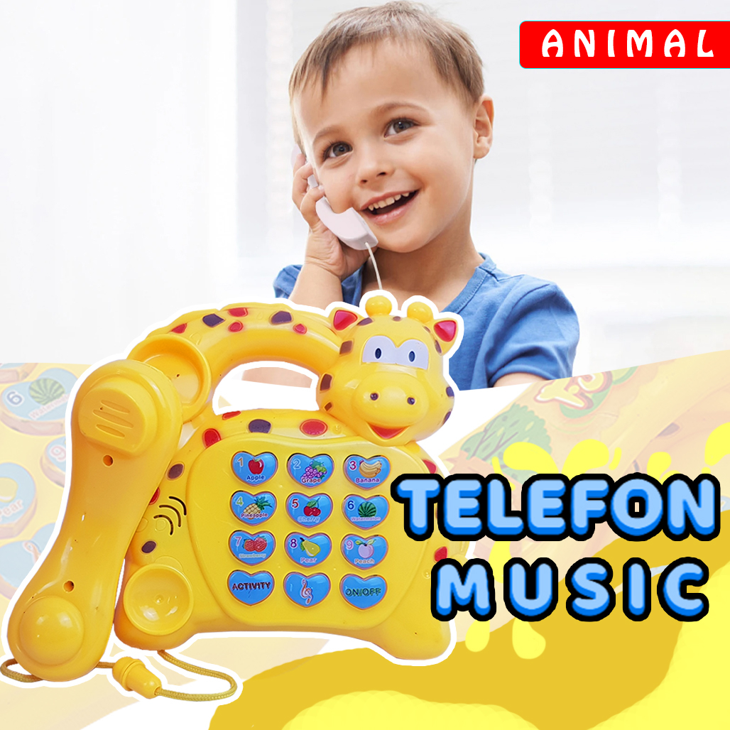 ( BISA COD ) Mainan Anak Telefon musik  / Mainan edukasi anak Telfon jerapah / Mainan Anak Telepon/ Phone Learning Activities [66014]