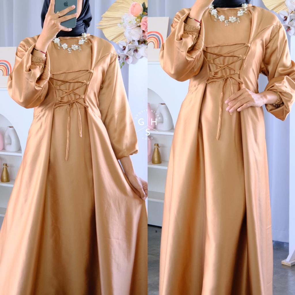 (AMD) GAMIS MITHA TALI DRESS OVERSIZE ATASAN WANITA SATIN SILK