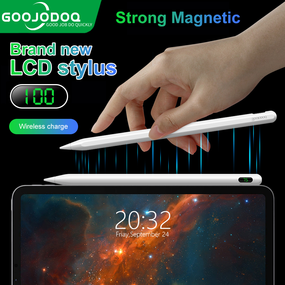 Goojodoq stylus Pen CD3279 For iPad Pen with LCD Display, Palm Rejection with wireless charger Stylu