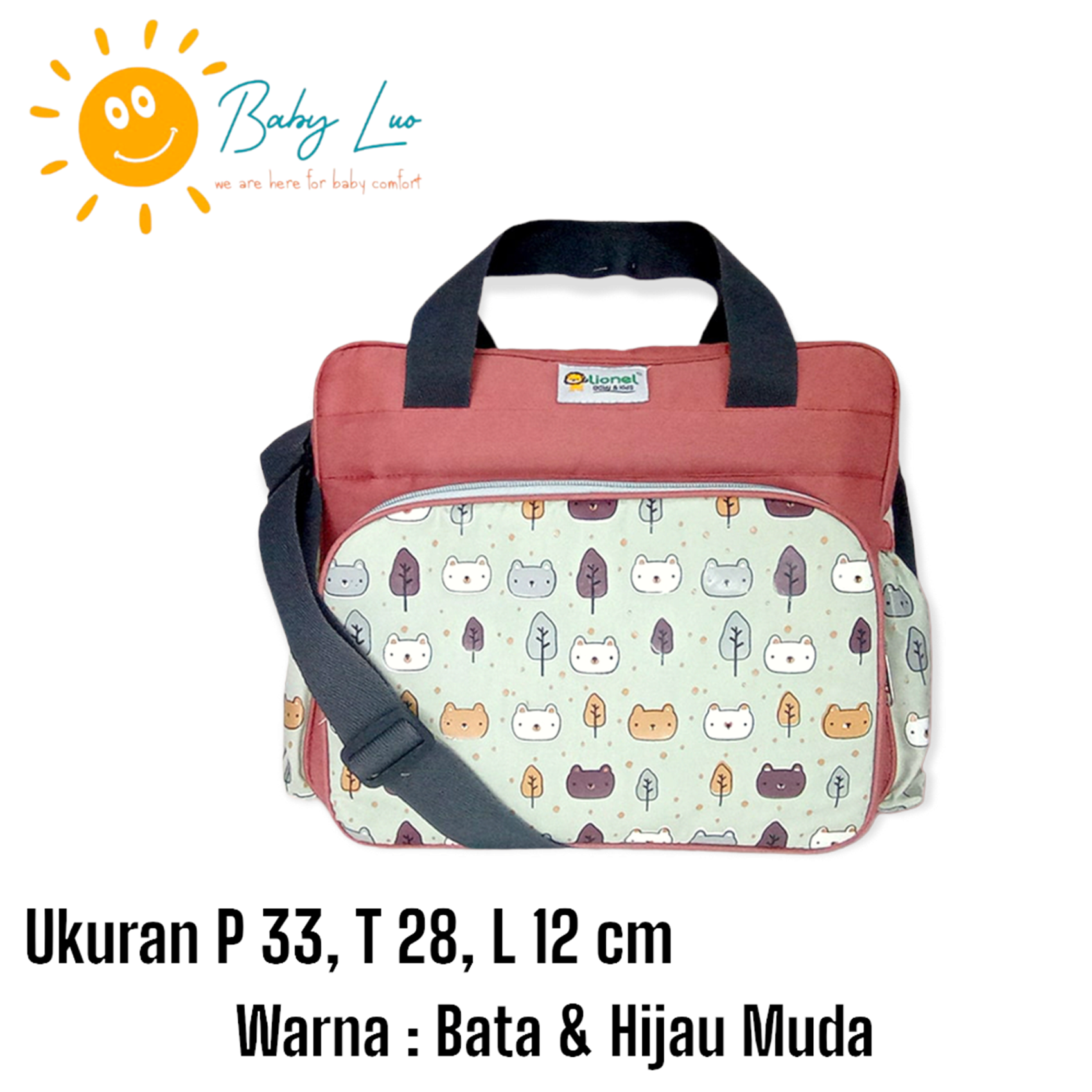 TAS SEDANG BAYI WHITE BEAR SERIES