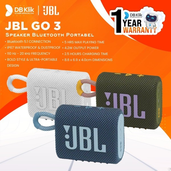 Speaker Jbl Go 3 Waterproof Wireless Bluetooth 5.1 - Portable Speaker