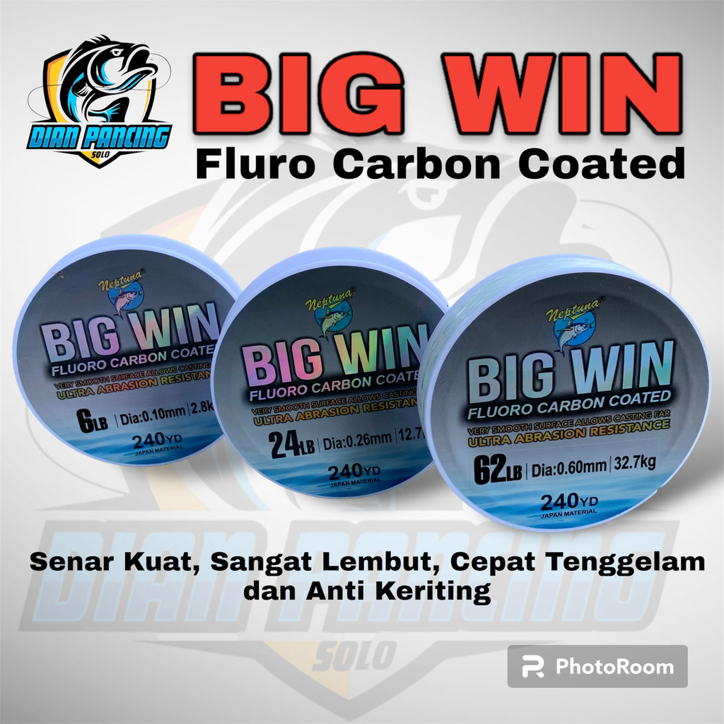 Senar NEPTUNA BIG WIN 240YD (220M) | Fluoro Carbon Coated