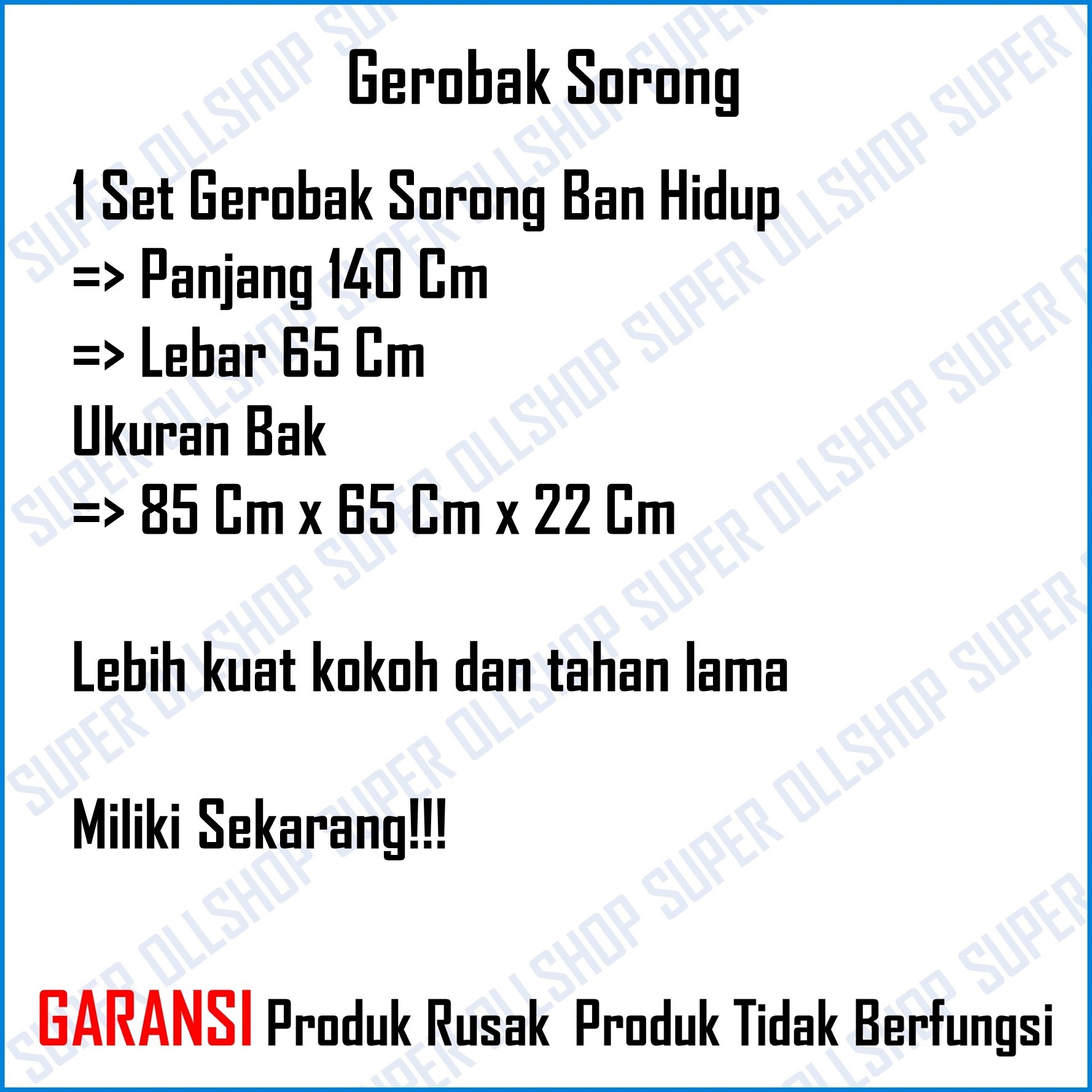 Grobak Roda Ban Hidup / Gerobak Sorong Ekonomis / Gerobak Pasir / Angkong Troli Murah / Wheelbarrow Gerobak Dorong