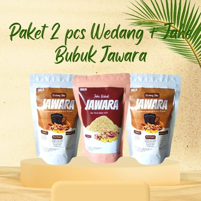 

(PAKET 2) WEDANG JAHE MERAH JAWARA ISI 2+JAHE MERAH BUBUK JAWARA 250gr